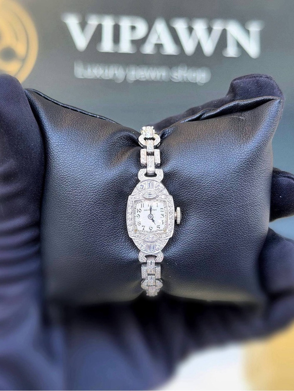Art Deco Vintage Hamilton Platinum & 14k white gold 1.25CTW Natural Diamond - Picture 9 of 13